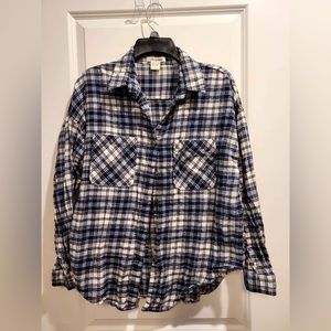 Blue White and Gold Flannel